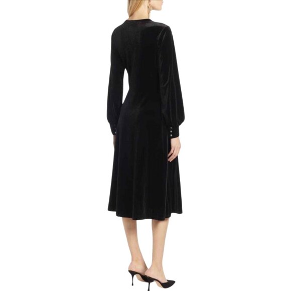 Halogen Stretch Velvet Faux Wrap Dress L NWT - Picture 6 of 10